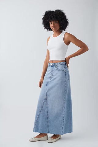 Ginatricot / Damen-Rock / Vintage long denim skirt