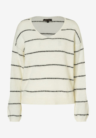 2041 knitted stripes offwhite black;3