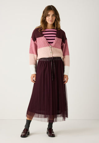 4819 knitted melange stripes berry;2