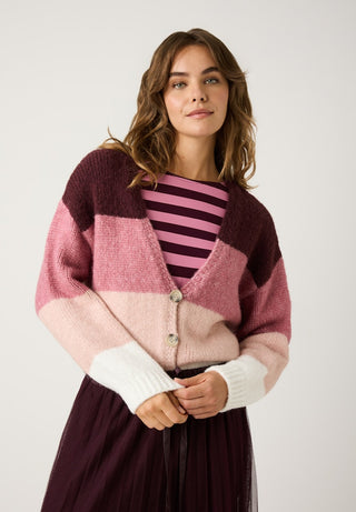4819 knitted melange stripes berry;1