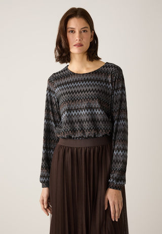 More & More / Damen-Shirt Langarm / Fancy Jersey Shirt