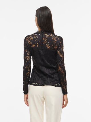 VILA GmbH / Damen-Bluse / VISTASIA LACE L/S TOP - NOOS
