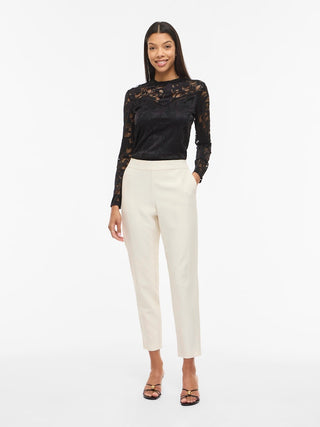 VILA GmbH / Damen-Bluse / VISTASIA LACE L/S TOP - NOOS
