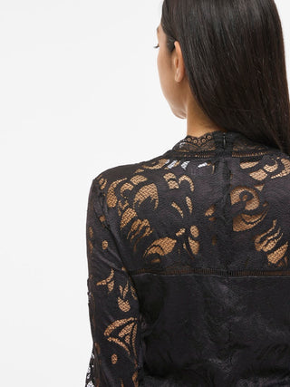VILA GmbH / Damen-Bluse / VISTASIA LACE L/S TOP - NOOS