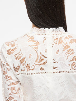 VILA GmbH / Damen-Bluse / VISTASIA LACE L/S TOP - NOOS