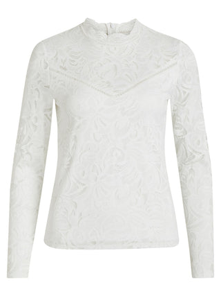 VILA GmbH / Damen-Bluse / VISTASIA LACE L/S TOP - NOOS