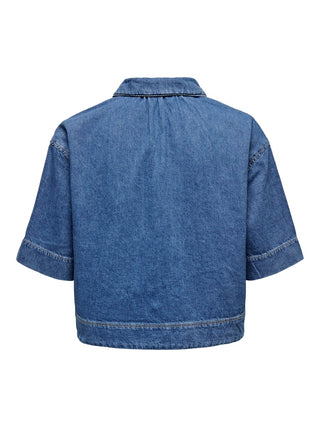 Only / Damen-Bluse / ONLCLEO LIFE SS CROP DNM SHIRT PIM
