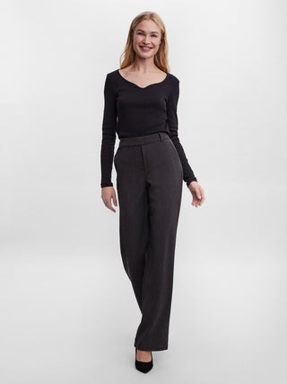 Bestseller / Damen-Hose / VMMAYA MW STRAIGHT SOLID PANT NOOS