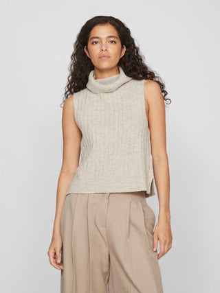 VILA GmbH / Damen-Strick / VIBELUNA HIGH NECK S/L KNIT VEST-NO