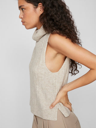 VILA GmbH / Damen-Strick / VIBELUNA HIGH NECK S/L KNIT VEST-NO