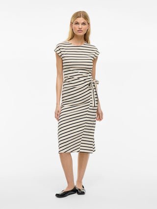 VILA GmbH / Damen-Kleid / VIPOMPIA O-NECK CAP SLEEVE MIDI DRE