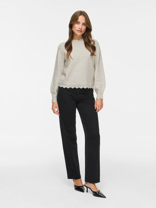 VILA GmbH / Damen-Strick / VINIKOLINA O-NECK L/S KNIT TOP - NO