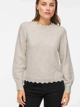 VILA GmbH / Damen-Strick / VINIKOLINA O-NECK L/S KNIT TOP - NO