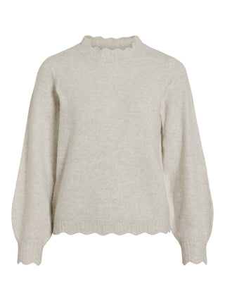 VILA GmbH / Damen-Strick / VINIKOLINA O-NECK L/S KNIT TOP - NO