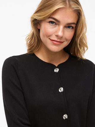 VILA GmbH / Damen-Strick / VISWAY O-NECK L/S BUTTON KNIT CARDI
