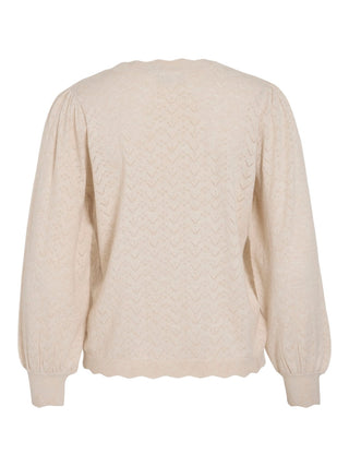 VILA GmbH / Damen-Shirt / VIEMI O-NECK L/S KNIT TOP/TES
