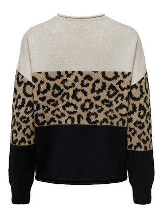 Bestseller / Damen-Strick / ONLJADE ANIMAL LS O-NECK KNT NOOS