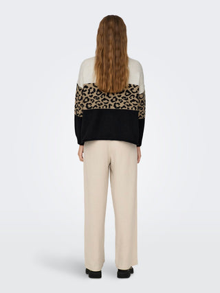 Bestseller / Damen-Strick / ONLJADE ANIMAL LS O-NECK KNT NOOS