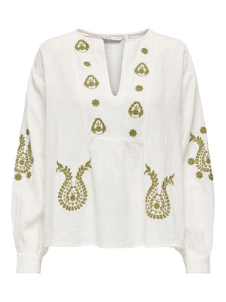 Bestseller / Damen-Bluse / ONLMOON L/S EMB TOP WVN NOOS