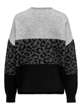 Bestseller / Damen-Strick / ONLJADE ANIMAL LS O-NECK KNT NOOS