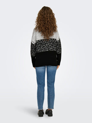 Bestseller / Damen-Strick / ONLJADE ANIMAL LS O-NECK KNT NOOS
