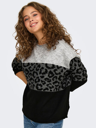 Bestseller / Damen-Strick / ONLJADE ANIMAL LS O-NECK KNT NOOS