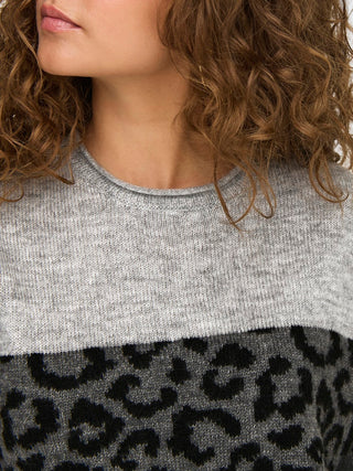 Bestseller / Damen-Strick / ONLJADE ANIMAL LS O-NECK KNT NOOS