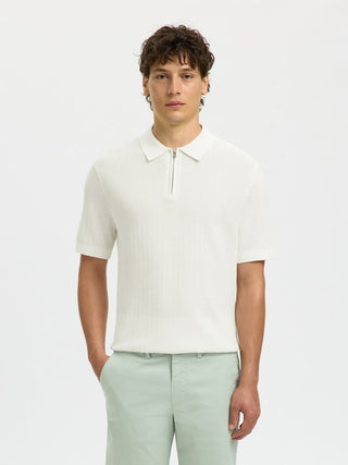 Bestseller / Herren-Strick / SLMCRAN SS KNIT STRUCTURE ZIP POLO