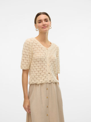 Bestseller / Damen-Strick / VMKORA 2/4 O-NECK BUTTON CARDIGAN