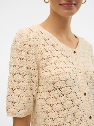 Bestseller / Damen-Strick / VMKORA 2/4 O-NECK BUTTON CARDIGAN