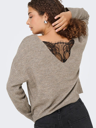 Bestseller / Damen-Strick / ONLADELE LS LACE MIX O-NECK CC KNT