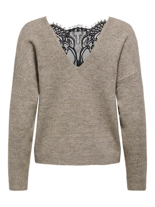 Bestseller / Damen-Strick / ONLADELE LS LACE MIX O-NECK CC KNT