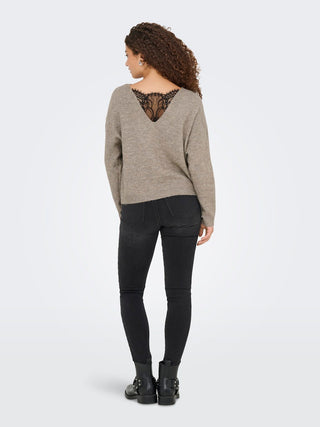Bestseller / Damen-Strick / ONLADELE LS LACE MIX O-NECK CC KNT
