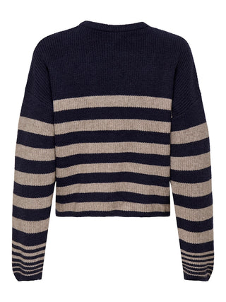 Bestseller / Damen-Strick / ONLKATIA LS RIB STRIPE O-NECK CC KN