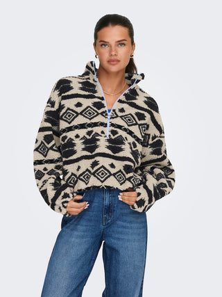 Bestseller / Damen-Sweat / ONLJANNE LIFE AZTEC TEDDY L/S ZIP C