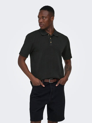Only & Sons / Herren-Shirt / ONSMOON REG 12 SS POLO KNIT NOOS