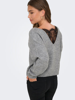 Bestseller / Damen-Strick / ONLADELE LS LACE MIX O-NECK CC KNT