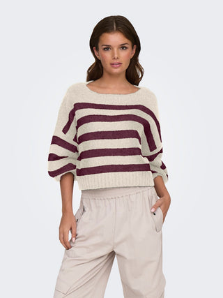 Bestseller / Damen-Strick / ONLAYA LIFE L/S BOATNECK CC KNT