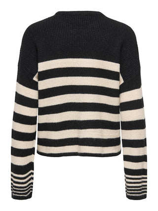 Bestseller / Damen-Strick / ONLKATIA LS RIB STRIPE O-NECK CC KN