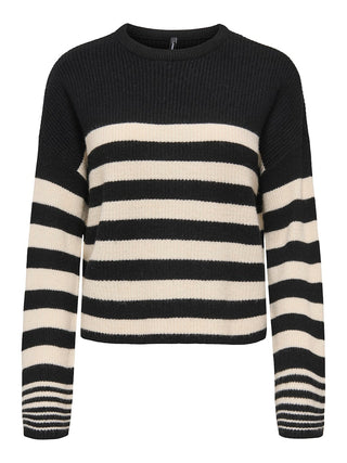 Bestseller / Damen-Strick / ONLKATIA LS RIB STRIPE O-NECK CC KN