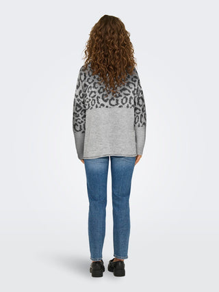 Bestseller / Damen-Strick / ONLJADE ANIMAL LS O-NECK KNT NOOS
