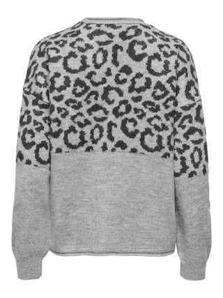 Bestseller / Damen-Strick / ONLJADE ANIMAL LS O-NECK KNT NOOS