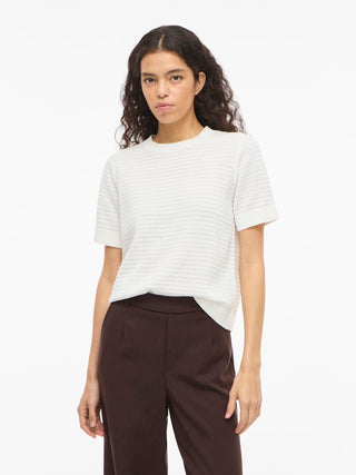 VILA GmbH / Damen-Strick / VILOLLO O-NECK S/S DETAIL KNIT TOP-