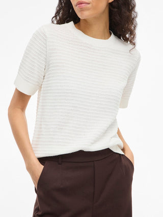 VILA GmbH / Damen-Strick / VILOLLO O-NECK S/S DETAIL KNIT TOP-