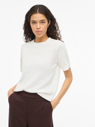 VILA GmbH / Damen-Strick / VILOLLO O-NECK S/S DETAIL KNIT TOP-