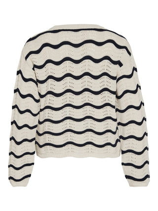 VILA GmbH / Damen-Shirt / VIWAVE O-NECK LS POINTELLE KNIT TOP
