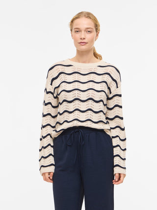 VILA GmbH / Damen-Shirt / VIWAVE O-NECK LS POINTELLE KNIT TOP