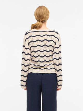 VILA GmbH / Damen-Shirt / VIWAVE O-NECK LS POINTELLE KNIT TOP