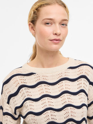 VILA GmbH / Damen-Shirt / VIWAVE O-NECK LS POINTELLE KNIT TOP