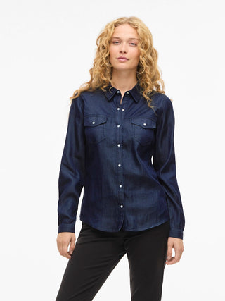 VILA GmbH / Damen-Bluse / VIBISTA DENIM SHIRT-NOOS